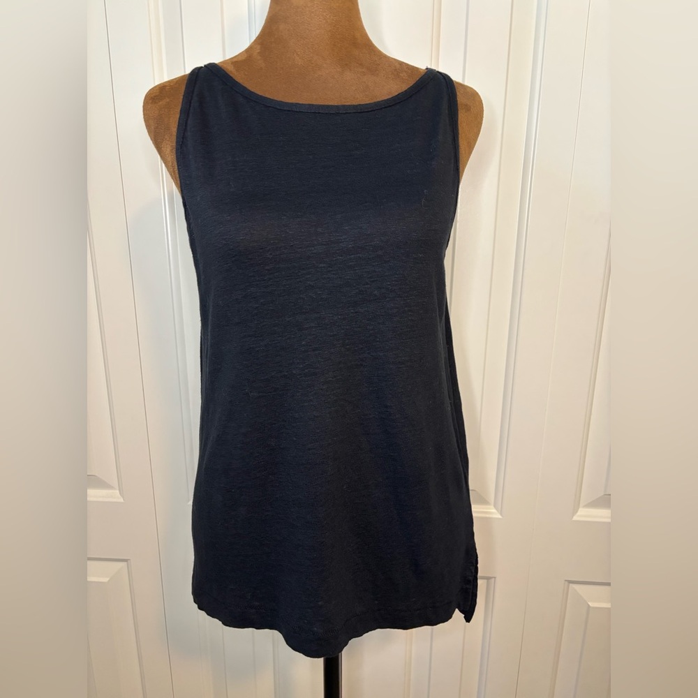 Madewell Linen Classic Women's Tank Top Black Size Small